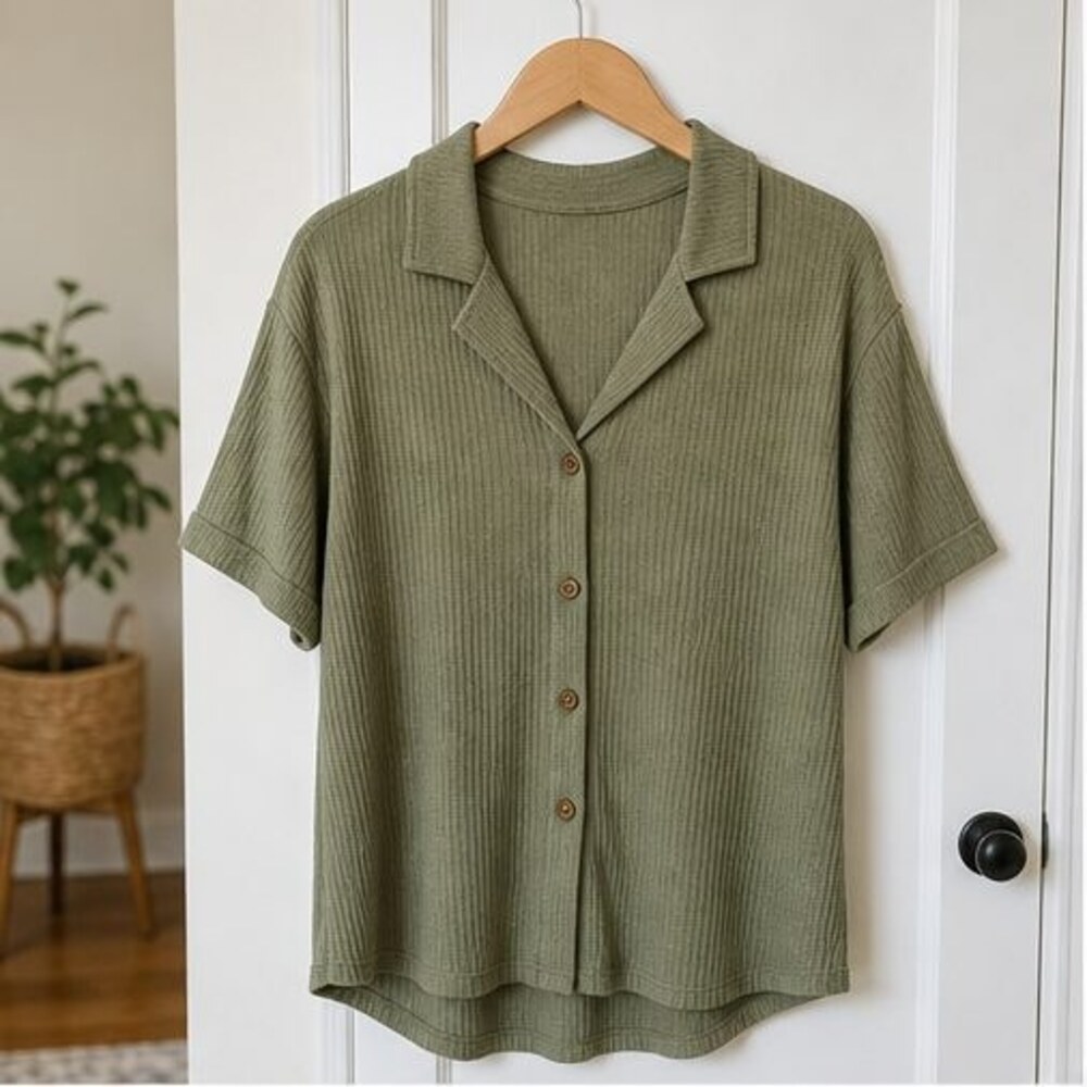 Olive Smocked Top